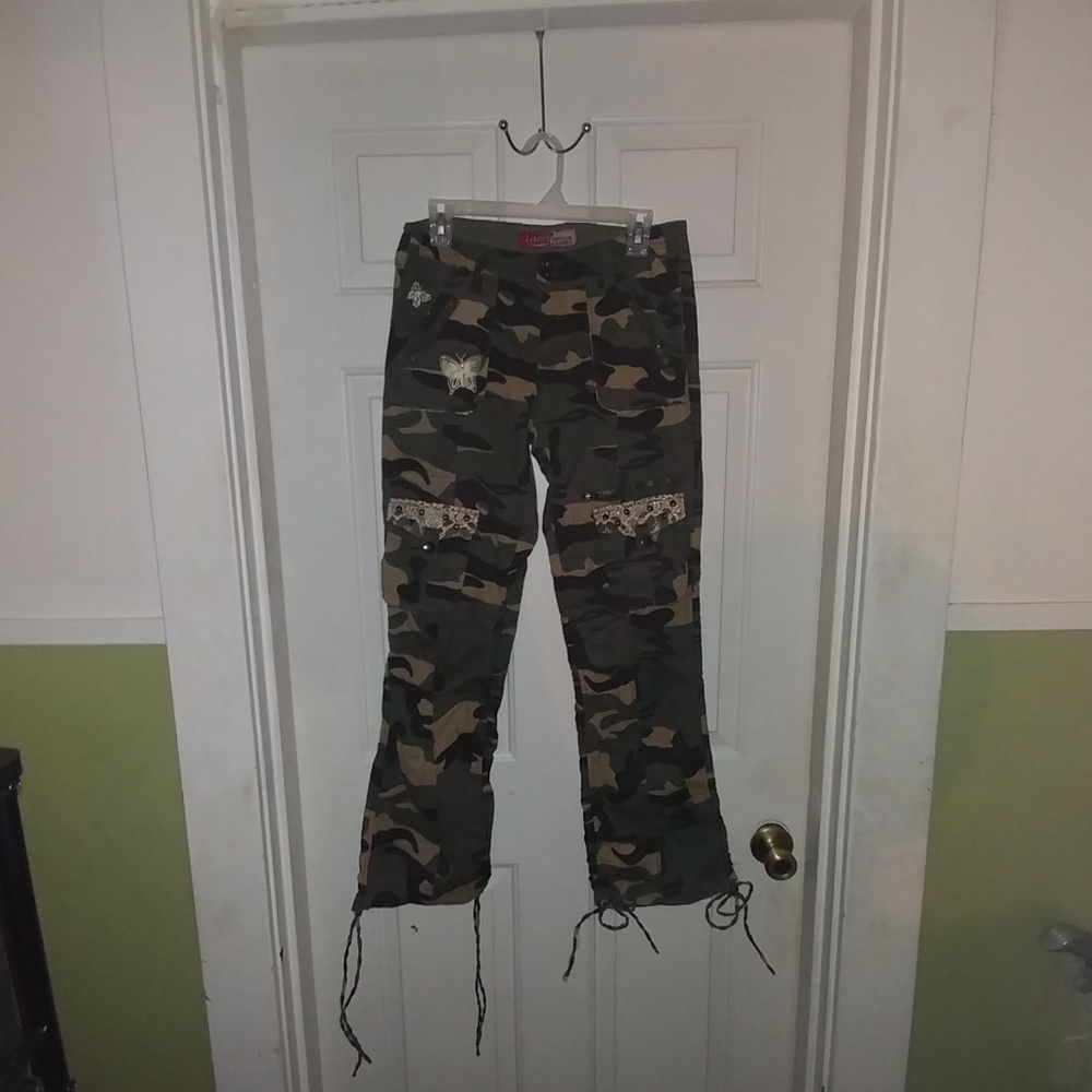 Lazer Jeans Butterfly Camouflage Cargo Pants